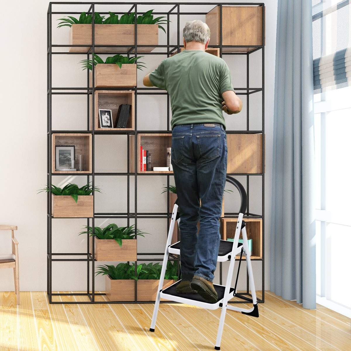 Foldetrin husstandsstige trappestige trappestige trappestige 2 trin 150KG