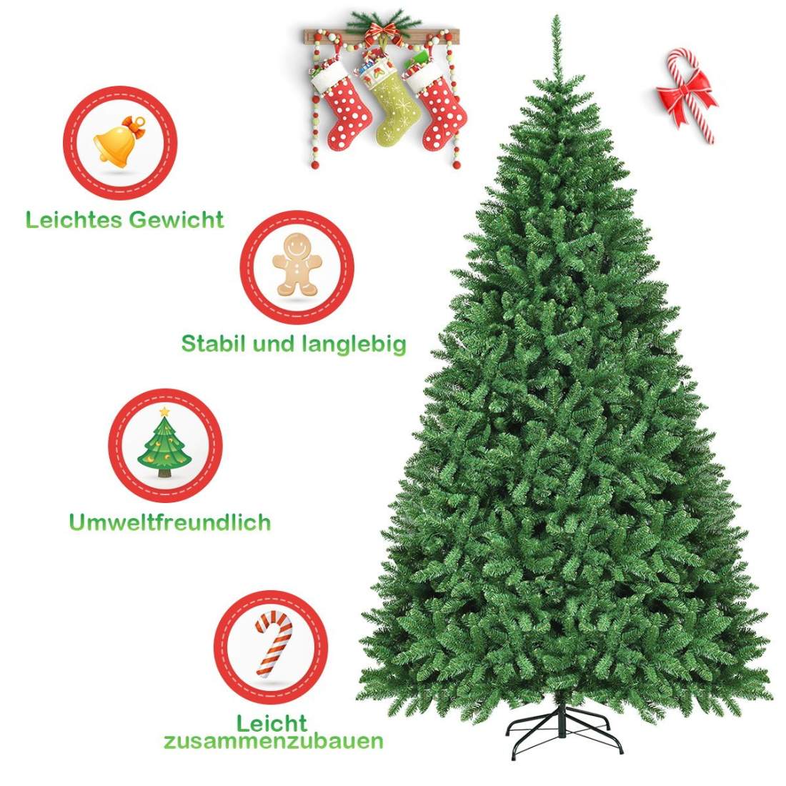 275 cm konstgjord julgran metall stativ konstgjord gran med 3594 tips | Sport & Fritid - Träning - Träningskläder & Accessoarer - Strumpor | Pryloteket