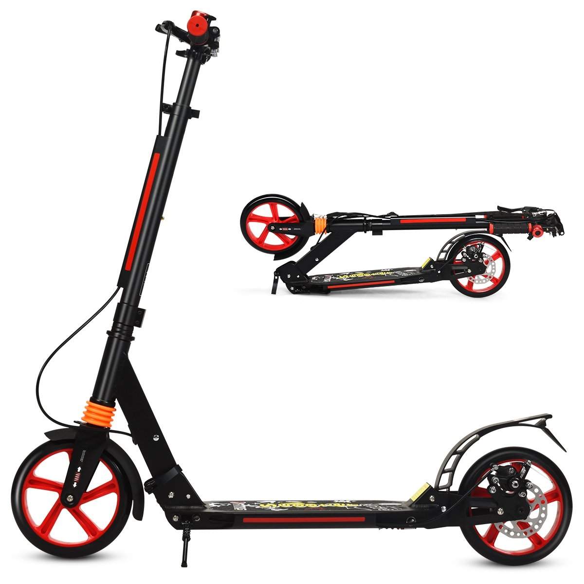 Kickscooter city scooter bärrem scooter höjdjusterbar kick scooter svart | Elektronik - Tillbehör Mobil & Surfplatta - Surfplatta Tillbehör - Stativ | Pryloteket