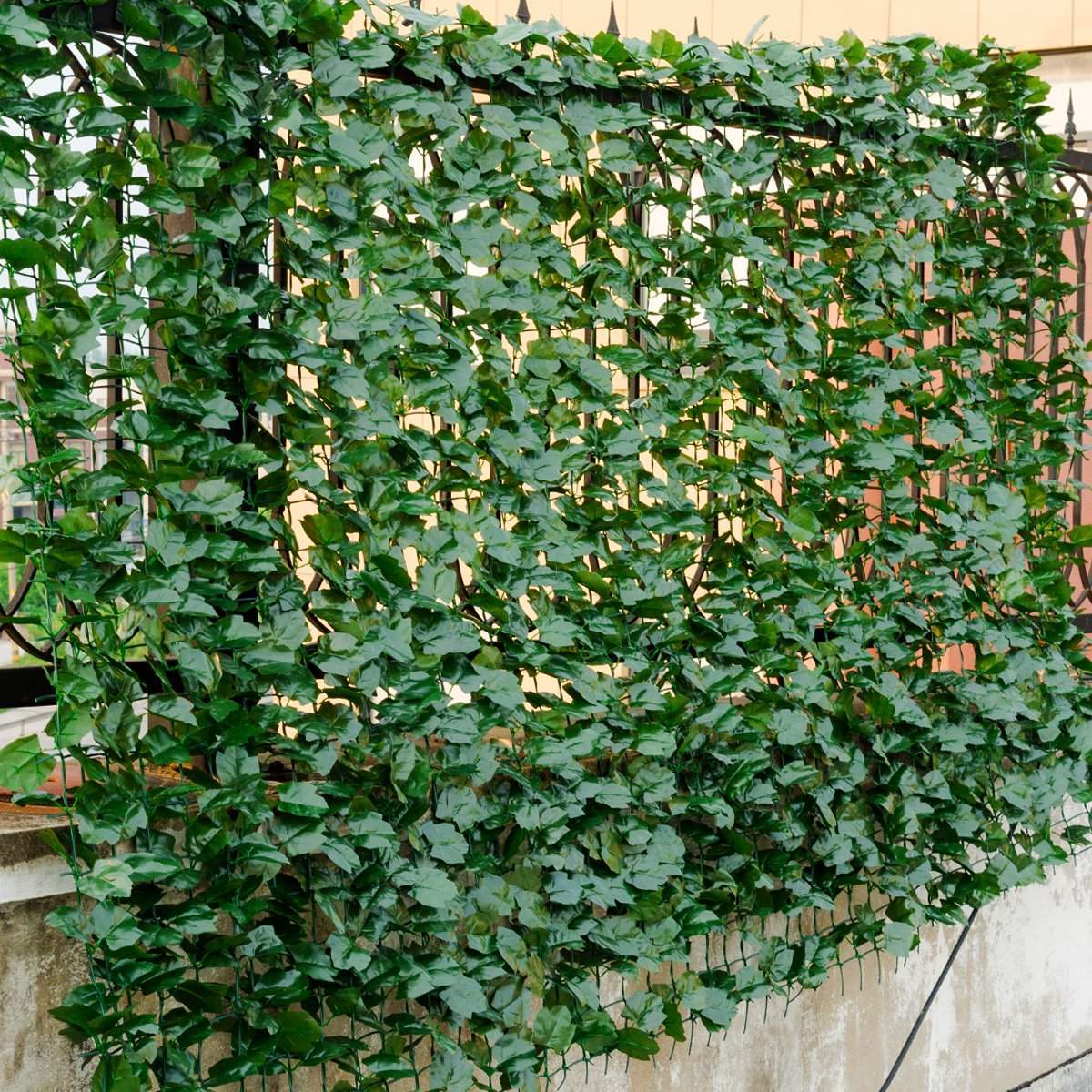 Kunstig plante Væghæk Vedbendblade Privacy Screen Hæk Plant Udendørs & Indendørs Havehegn 150 x 300 cm