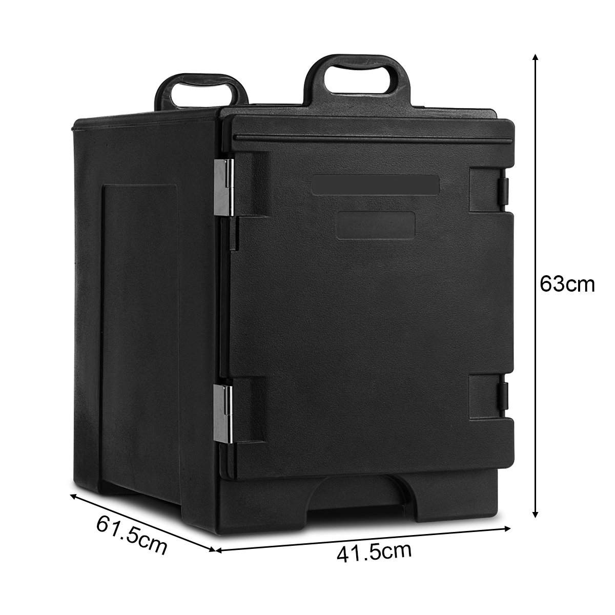 77L isoleret kasse 5 pander madholder køleboks madvarmningsbeholder madholder 61,5 x 41,5 x 63 cm sort