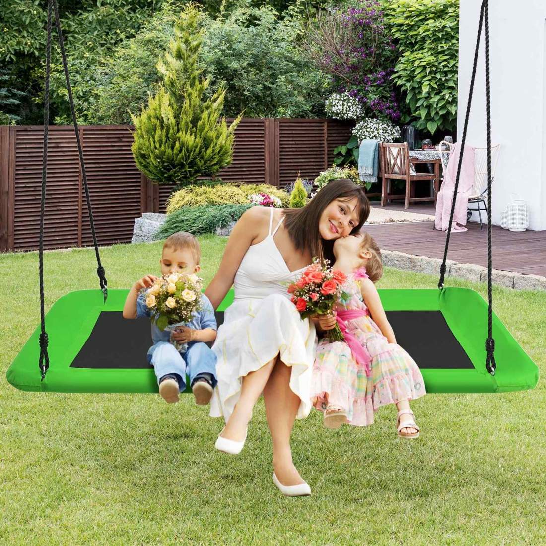 Trädgunga bo gunga 100-180cm justerbart rep inomhus & utomhus trädgunga gunga grön | Mode & Accessoarer - Smycken, Smyckesset & Tillbehör - Ringar | Pryloteket