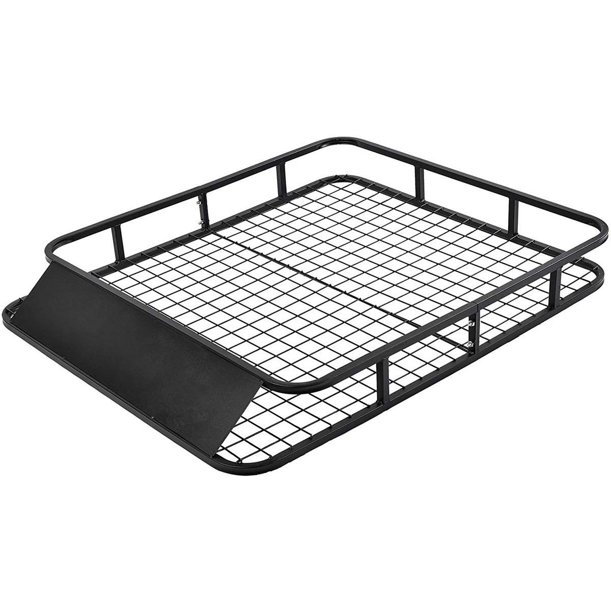 Universal tagbøjler bilbagagebærer tagkurv lavet af stål 122,5 x 102 x 15 cm sort