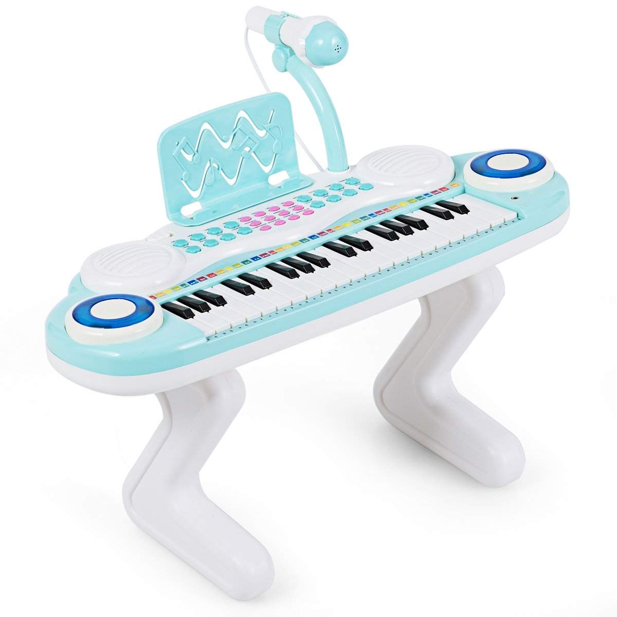 37 tangenter digitalt klaver børnekeyboard Klaver keyboard med mikrofon 48 x 20 x 38 cm Blå