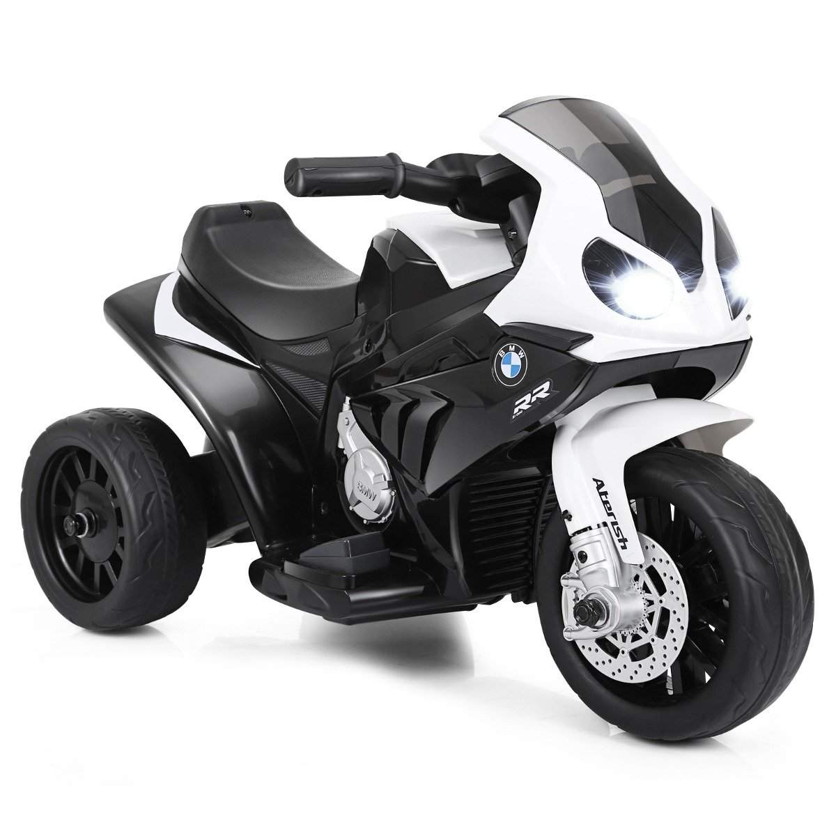 Børnemotorcykel 6v børnekøretøj 6v børnekøretøj med musik 66 x 37 x 44,5 cm sort + hvid