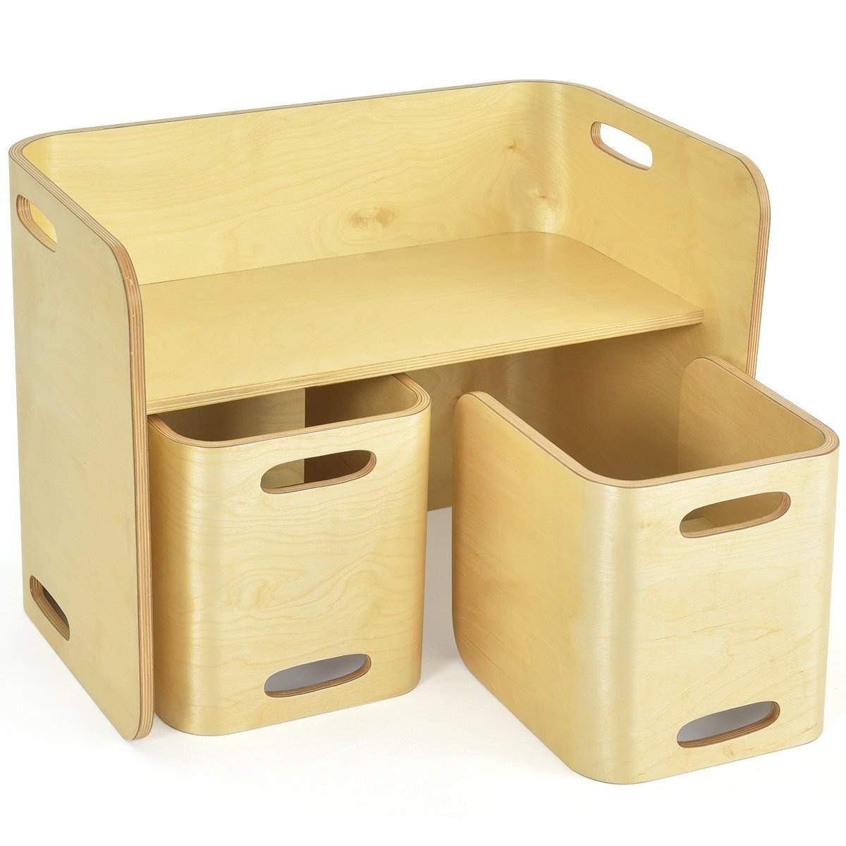 3-osainen lasten pöytätuolisarja lasten istuinryhmä puiset lasten huonekalut oppimispöytä luonnollinen