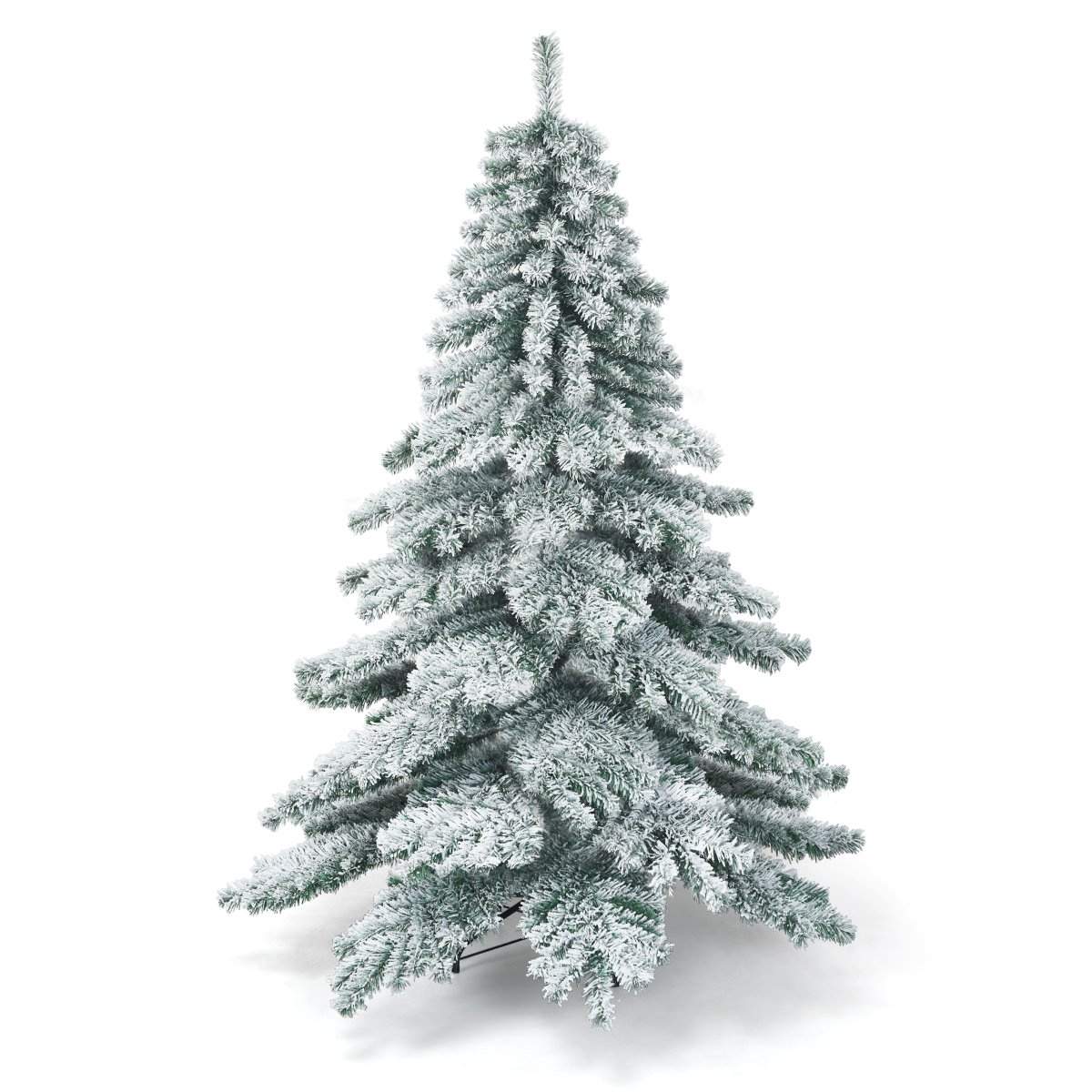 180cm kunstigt juletræ med snefnug Juletræ PVC-spidser Grøn + Hvid