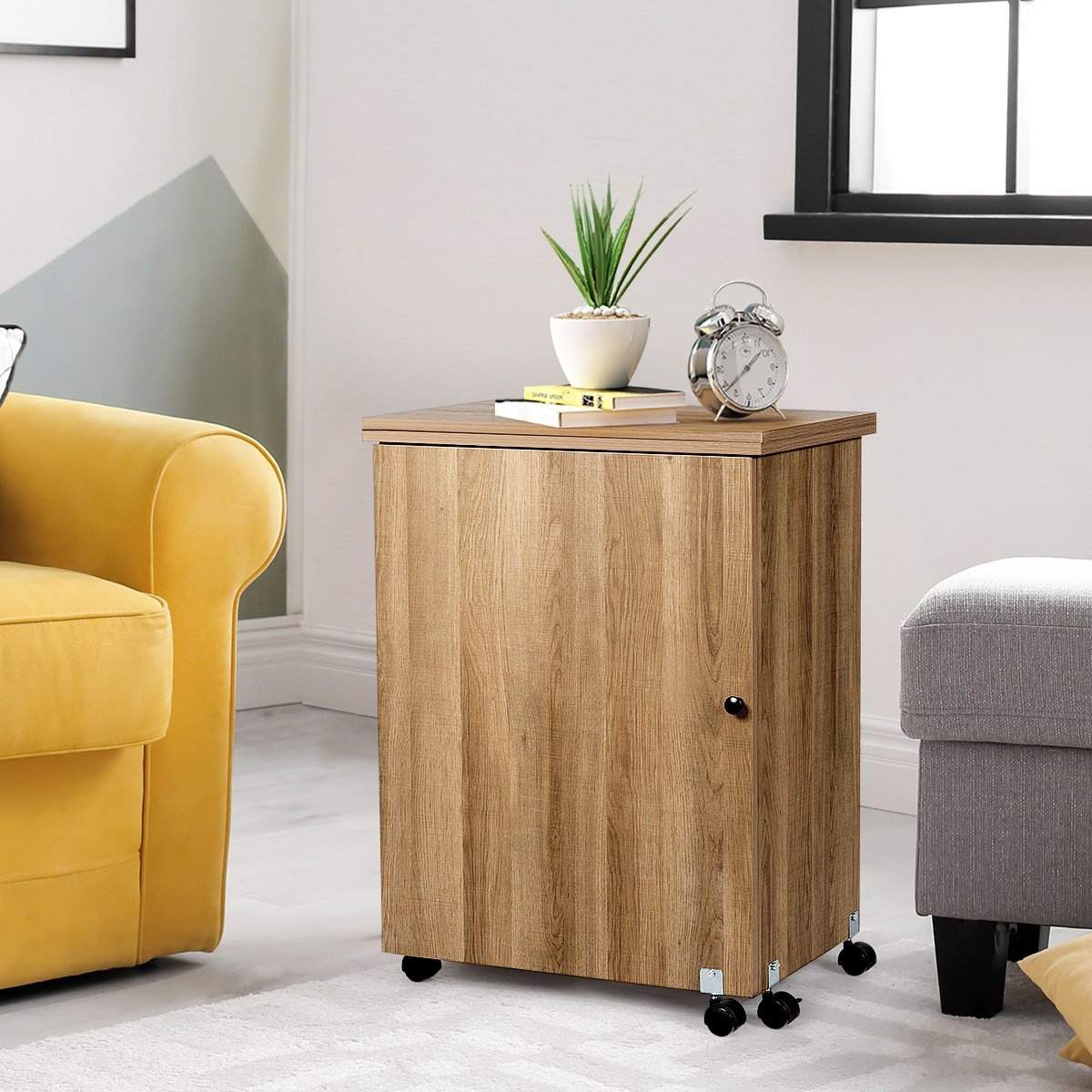 Symaskinebord Sammenklappeligt sybord med opbevaringsrum 118,5 x 40 x 79,5 cm Naturlig