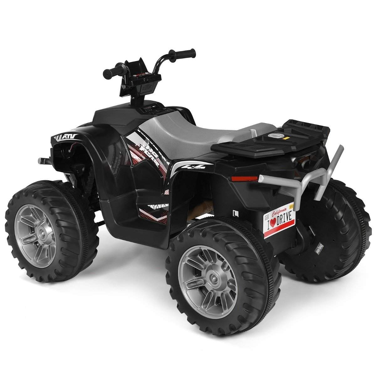 12V el-quad til børn med forlygter, mini el-quad med musik og horn, 4 hjul børnequad, 2,8-5 km/t for børn fra 3 år og derover, s