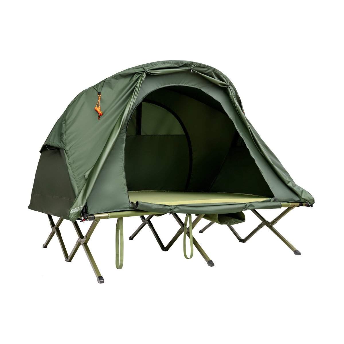 4 i 1 campingtelt sæt til 2 personer med betræk og madras 194 x 146 x 160 cm grøn