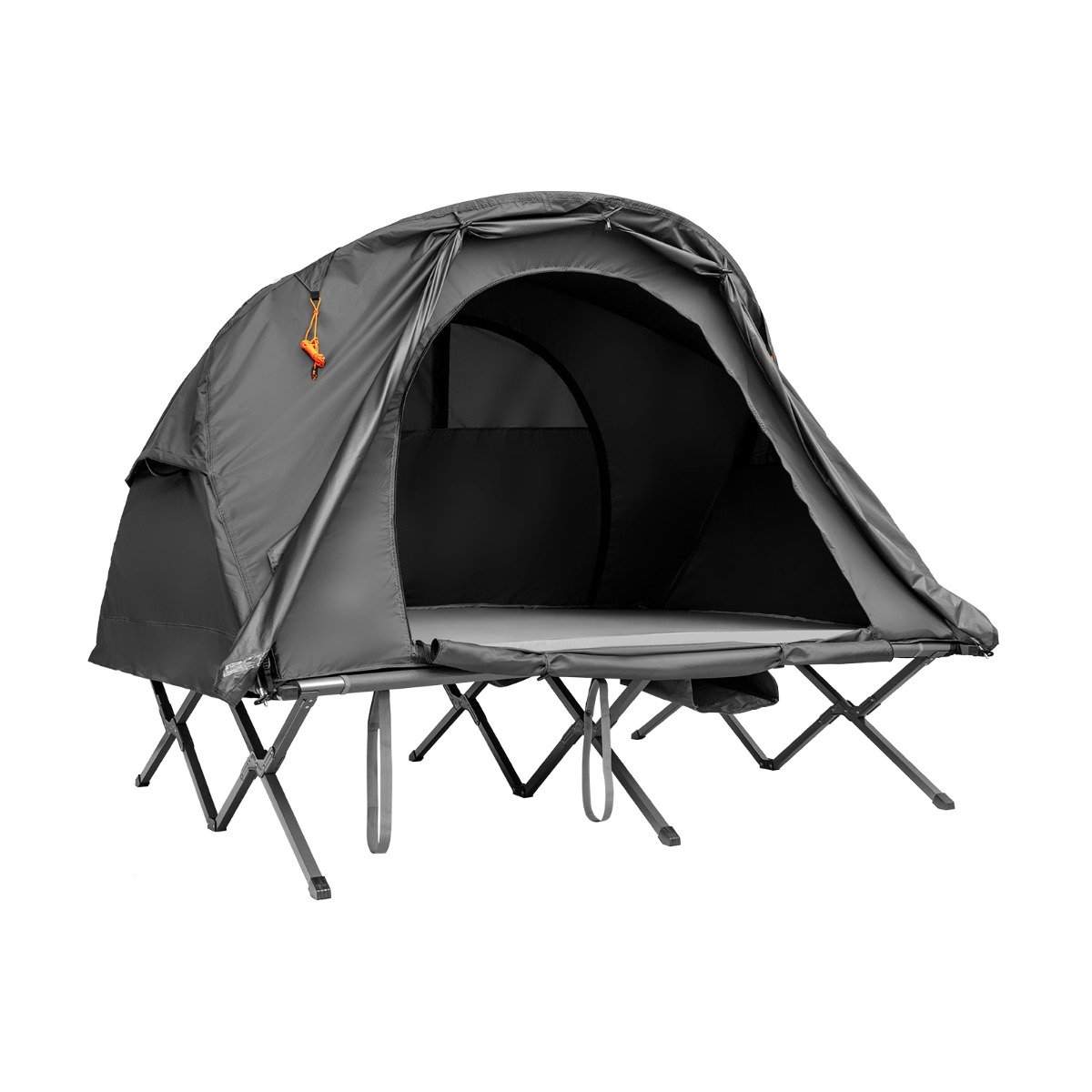 4 i 1 vandringstältset för 2 personer med överdrag och madrass 194 x 146 x 160 cm grått | Mode & Accessoarer - Kläder - Skor | Pryloteket
