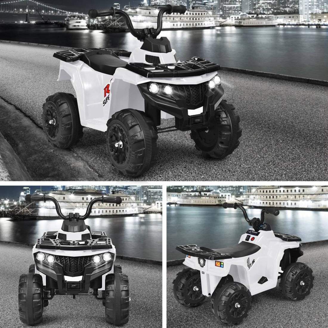 6V barnbil med musik MP3 USB för pojkar och flickor 41 x 68,5 x 49,5 cm vit | Elektronik - Speltillbehör - Nintendo - Nintendo Switch - Laddare | Pryloteket