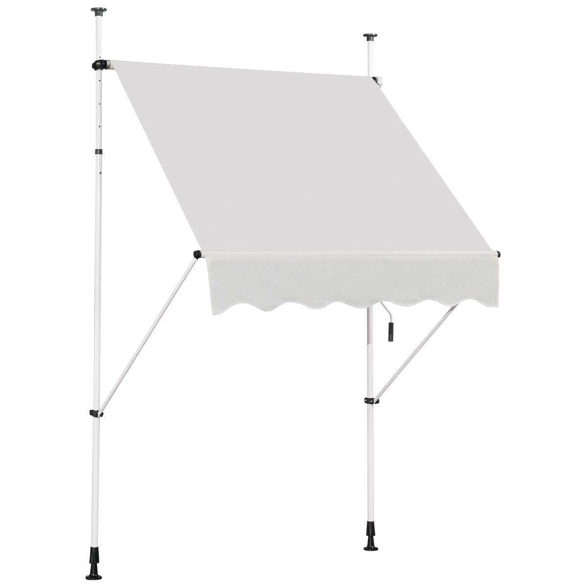 Teleskopmarkise solafskærmning UV-afvisende vandtæt markise 150 x 120 cm beige
