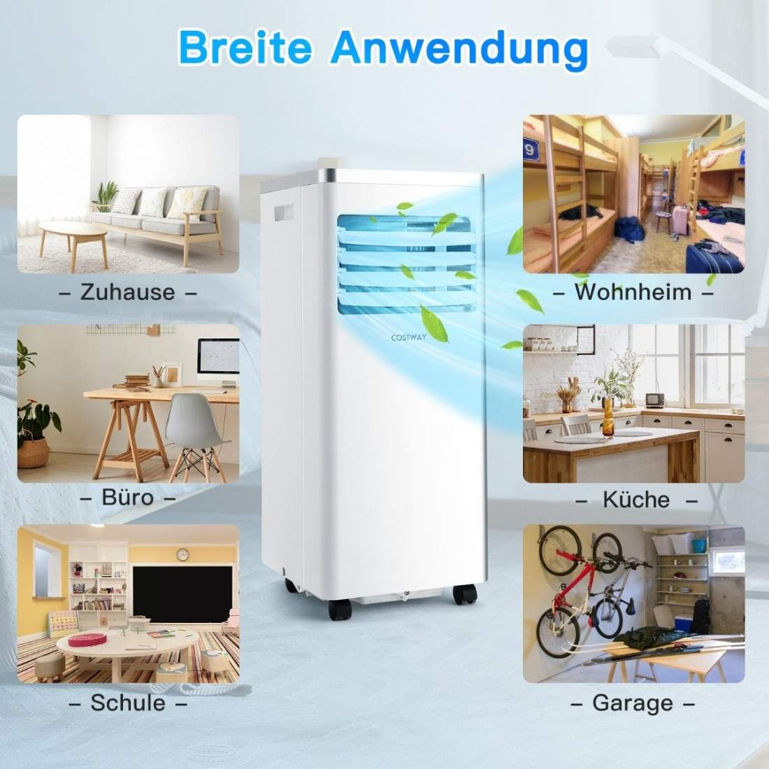 4 i 1 mobil luftkonditionering kyl- & ventilerande & avfuktande luftkonditioneringsenhet med avgasslang 7000BTU vit | Elektronik - Tillbehör Mobil & Surfplatta - Mobiltillbehör - Mobilkablar - Tillbehör | Pryloteket