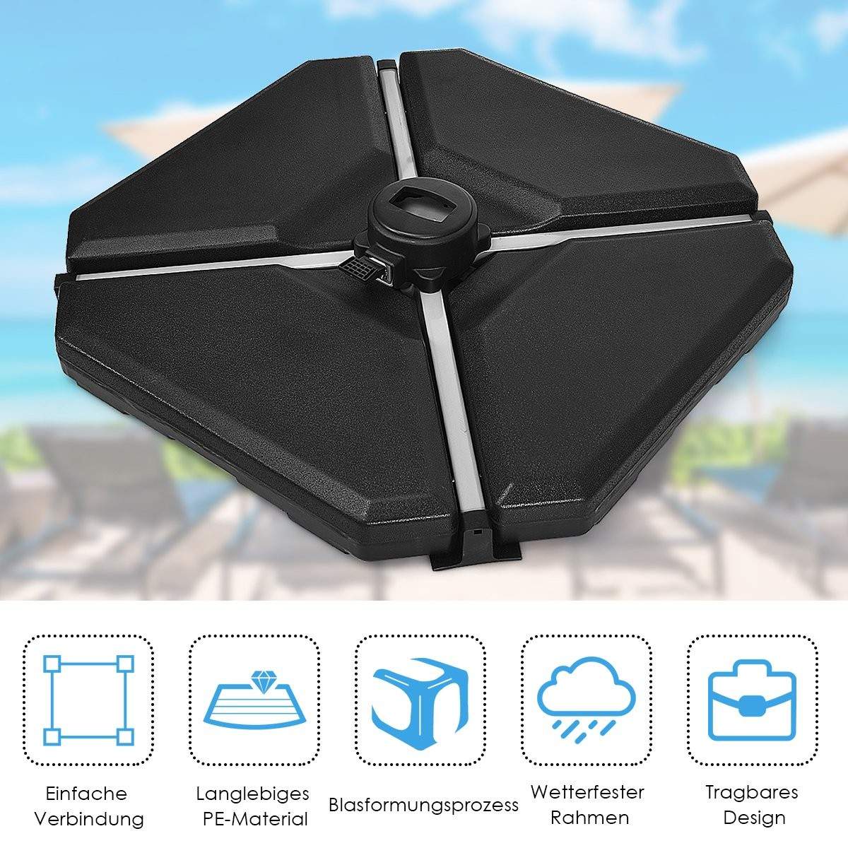 Parasollbas balkongparasollställ för utomhusbruk 90cm x 90cmx 10cm svart | Elektronik - Tillbehör Mobil & Surfplatta - Mobiltillbehör - Mobilkablar - Tillbehör | Pryloteket