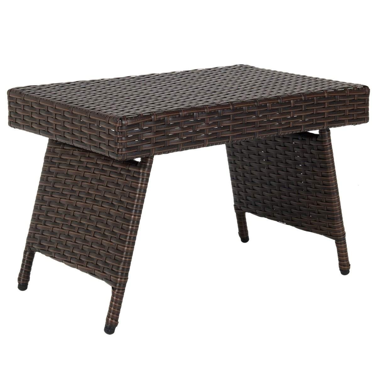 Sammenklappeligt sofabord udendørs sidebord med PVC-plade 60 x 40 x 40 cm brun