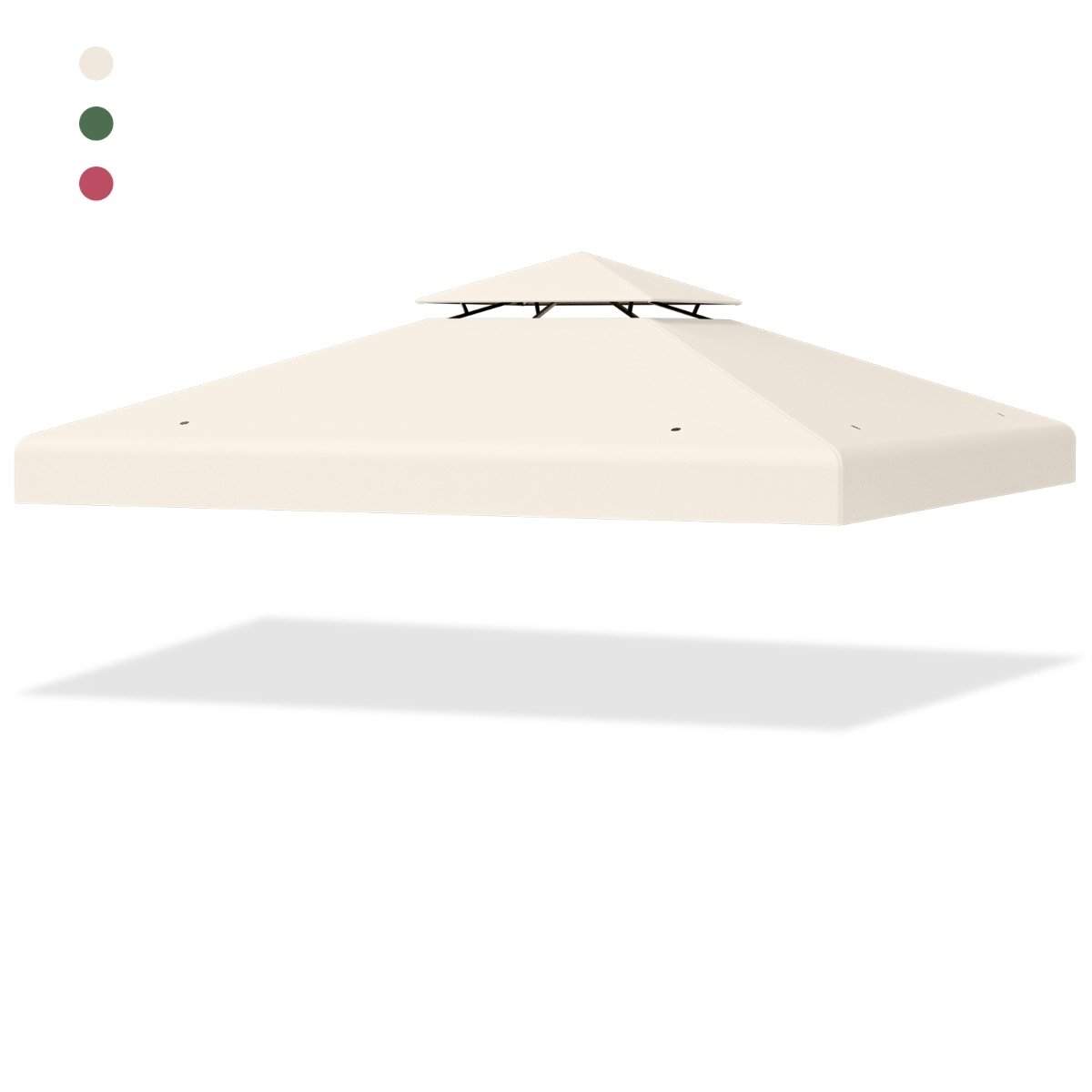 Udskiftning topdæksel 300 x 300 cm terrasse baldakin til dobbelt-etagers havepavillon beige