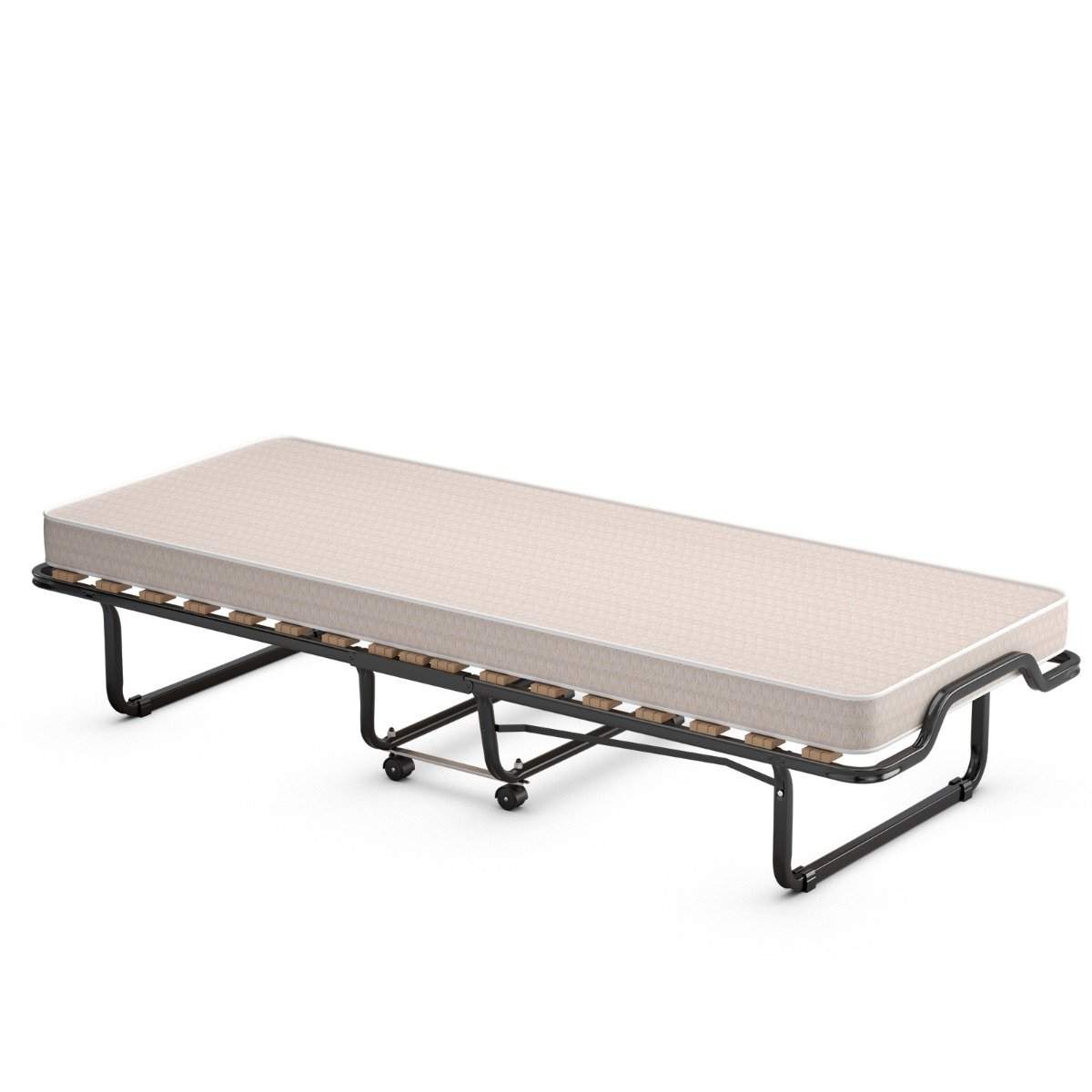80 x 200 cm sammenklappelig gæsteseng foldeseng med madras lavet af memory foam beige lavet i Italien Oprindelse: Italien