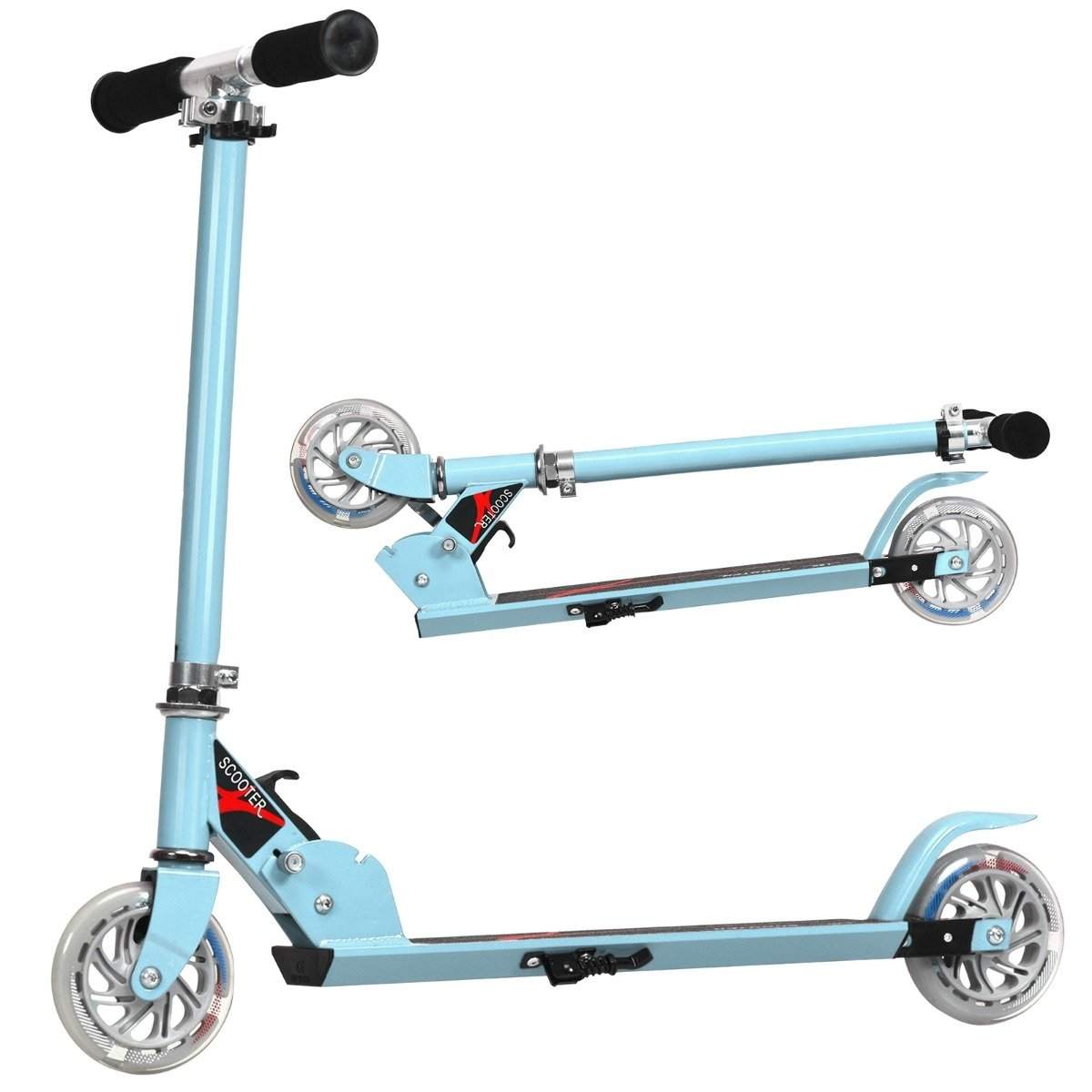 Scooter Kick Scooter Højdejusterbar børnescooter Foldbar Kick Scooter med 2 hjul Blå