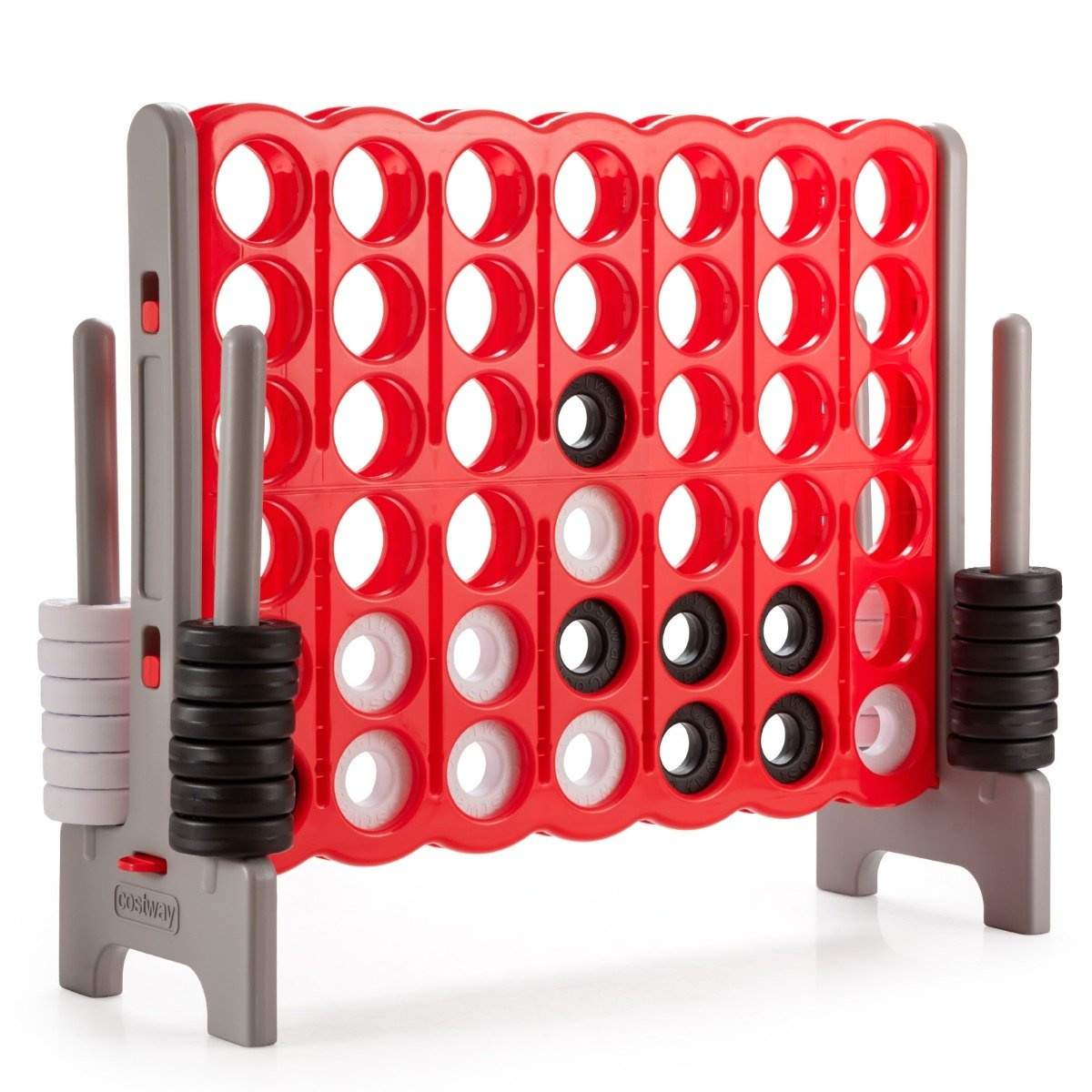 Giant Match 4 Game Giant Legesæt 104 cm rækkespillebræt med jumboringe og Quick Release-skydere