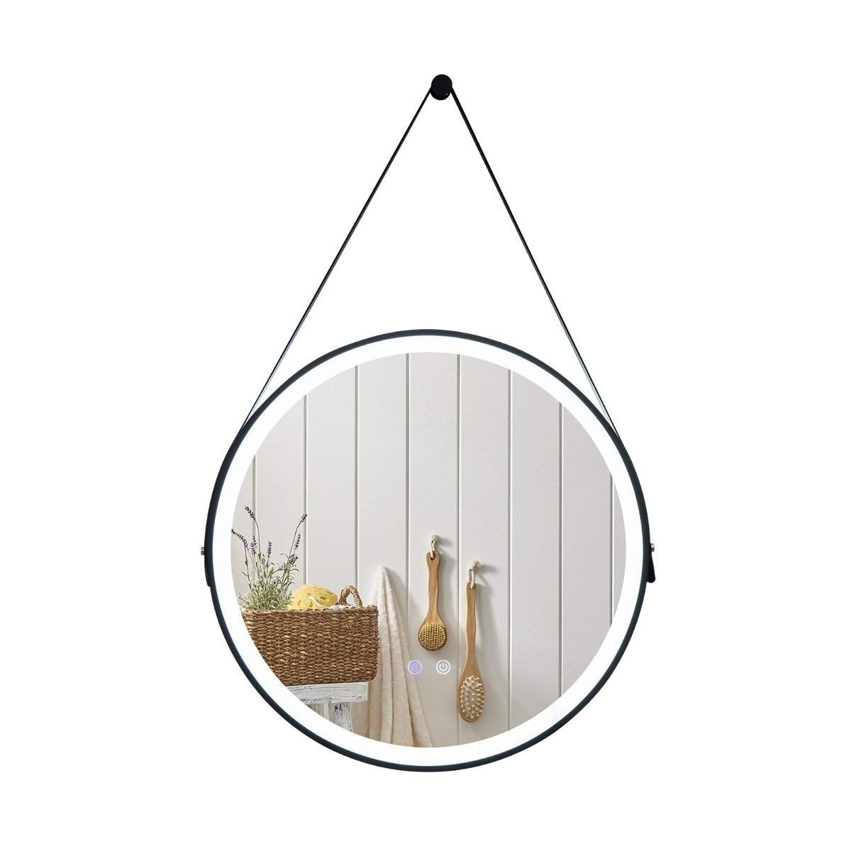 Rundt LED badeværelsesspejl med 3 farvetemperaturer 61 cm diameter