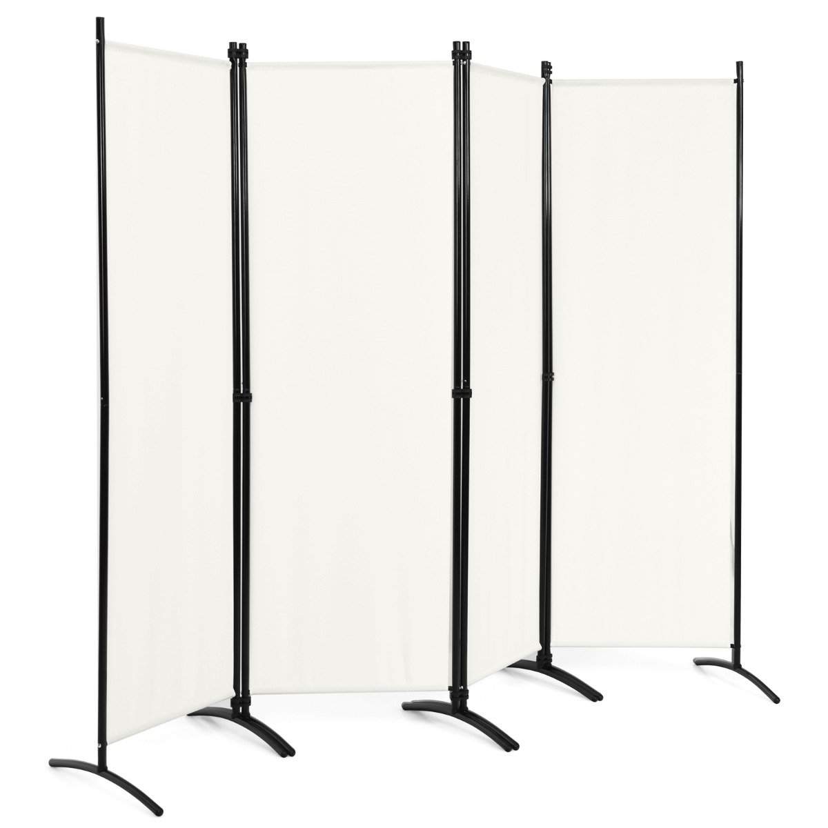 4-delt foldbar skillevæg privatskærm til hjemmekontor 220 x 51 x 173 cm hvid