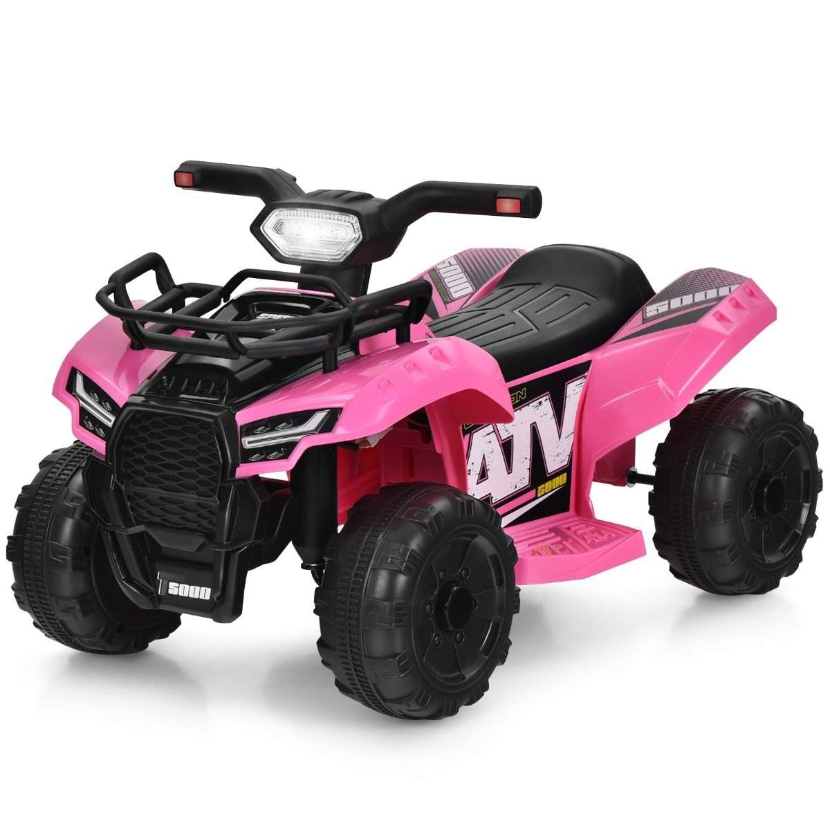Elektrisk børne-quad med opbevaringsplads Mini el-quad med musik til børn 44 x 66 x 42 cm pink + sort
