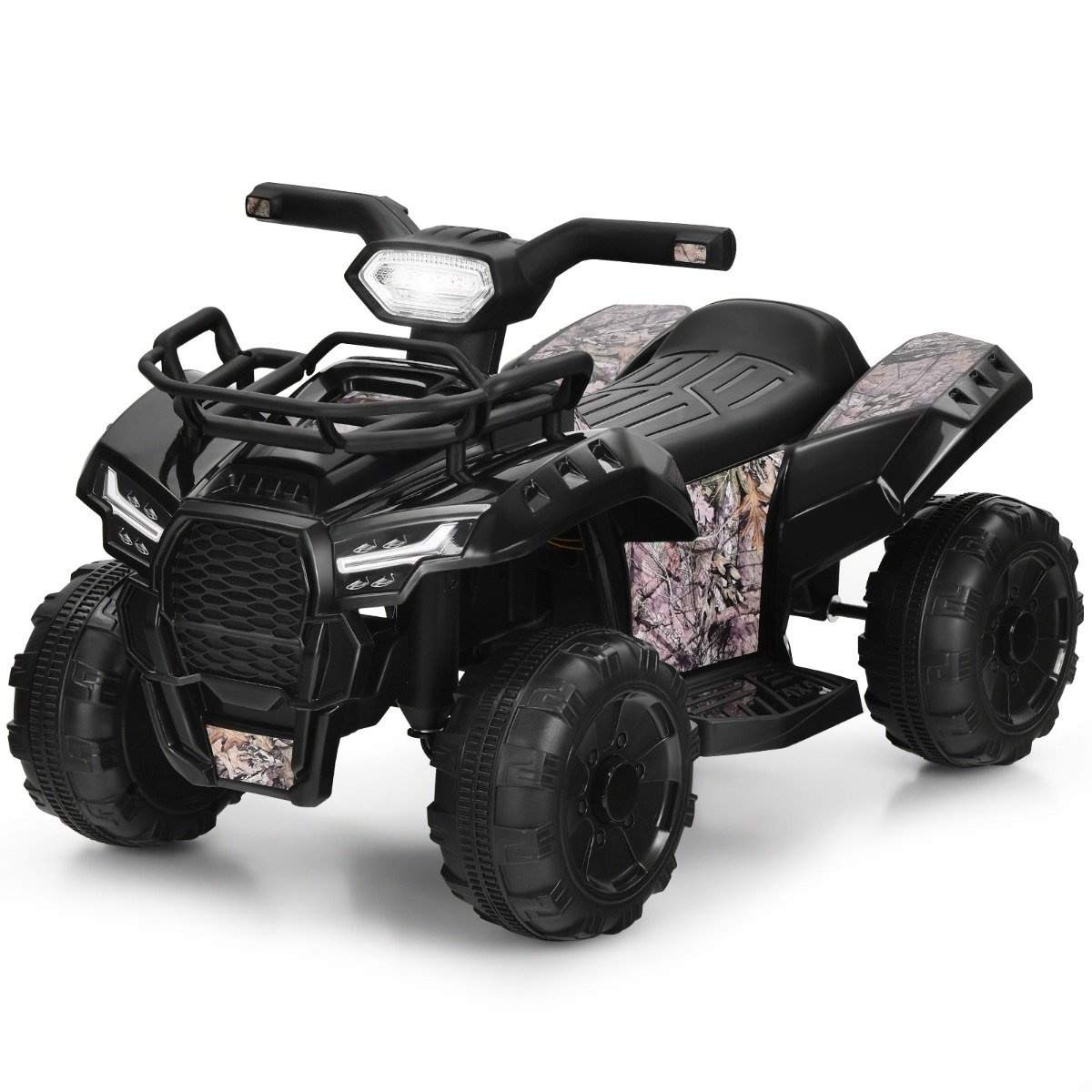 Elektrisk børnequad med forlygter Elektrisk quad børnebil med musik 44 x 66 x 42 cm sort