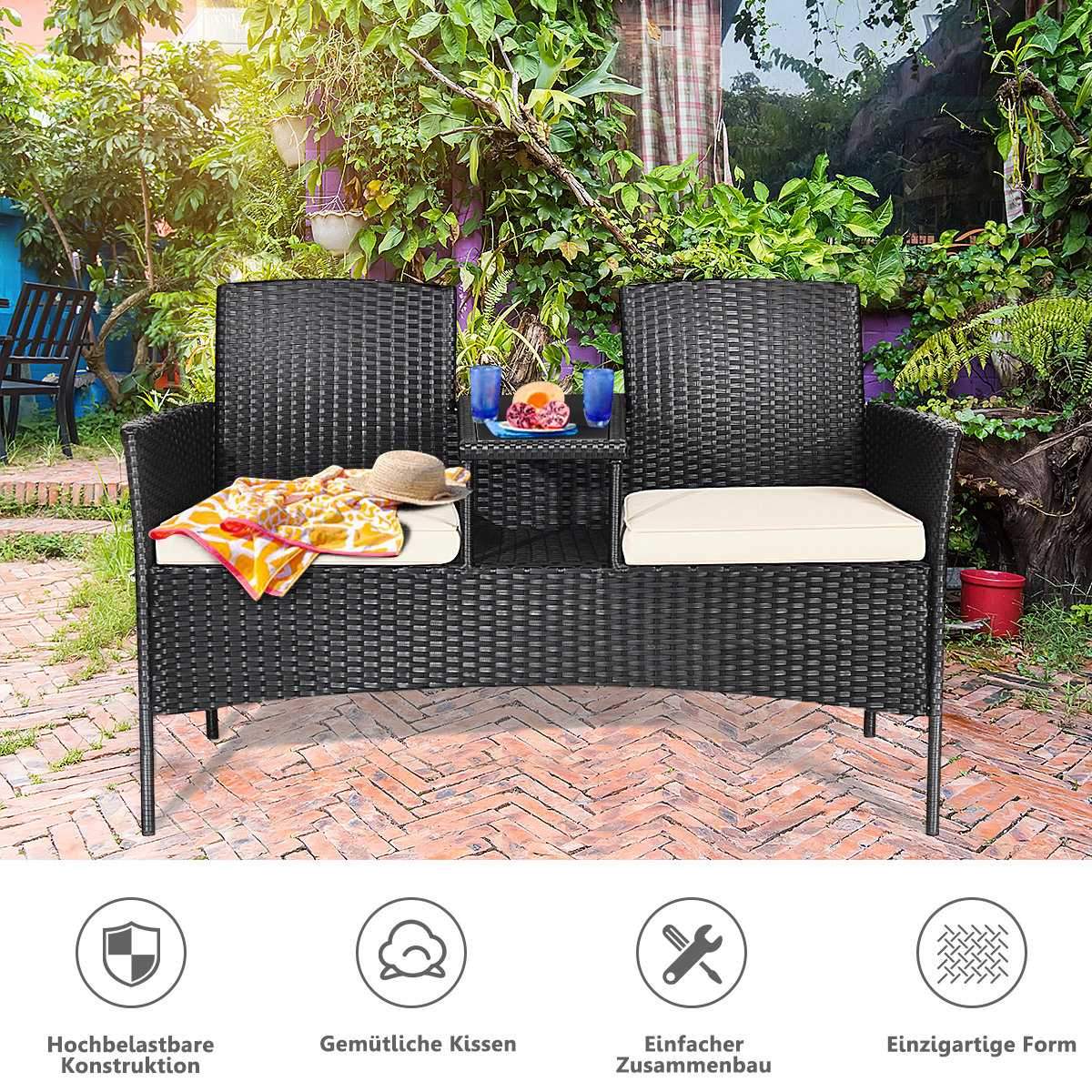 Uteplats soffa slitstarkt trädgårdsmöbelset 138 x 62 x 85 cm vit | Elektronik - Tillbehör Mobil & Surfplatta - Mobiltillbehör - Mobilkablar - Tillbehör | Pryloteket