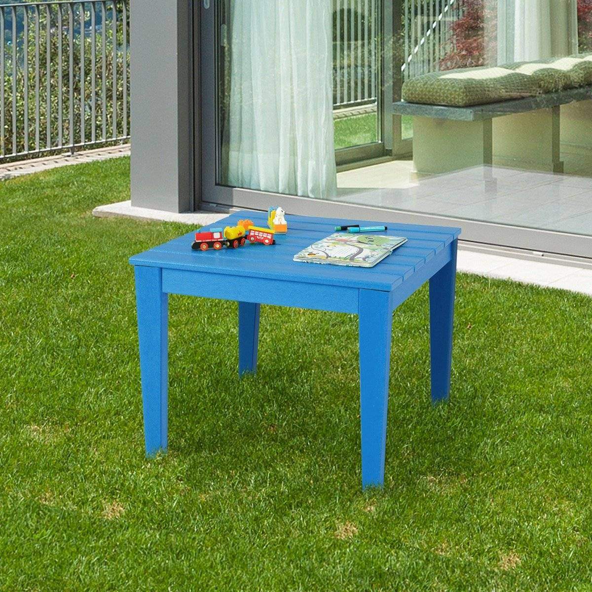 fyrkantigt barnbord väderbeständigt slitstarkt lekbord blå 64,5 cm x 64,5 cm | Elektronik - Tillbehör Mobil & Surfplatta - Mobiltillbehör - Mobilkablar - Tillbehör | Pryloteket