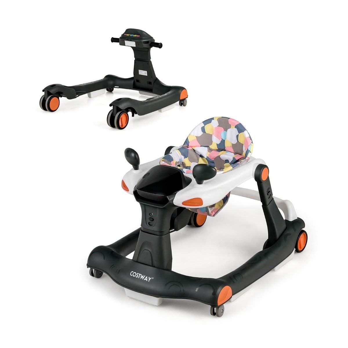 2 i 1 gåstol sammenfoldelig gåstol sort