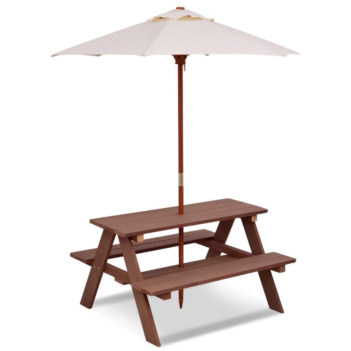 3-i-1 picnicbord med aftagelig parasol børneborde børne siddegruppe