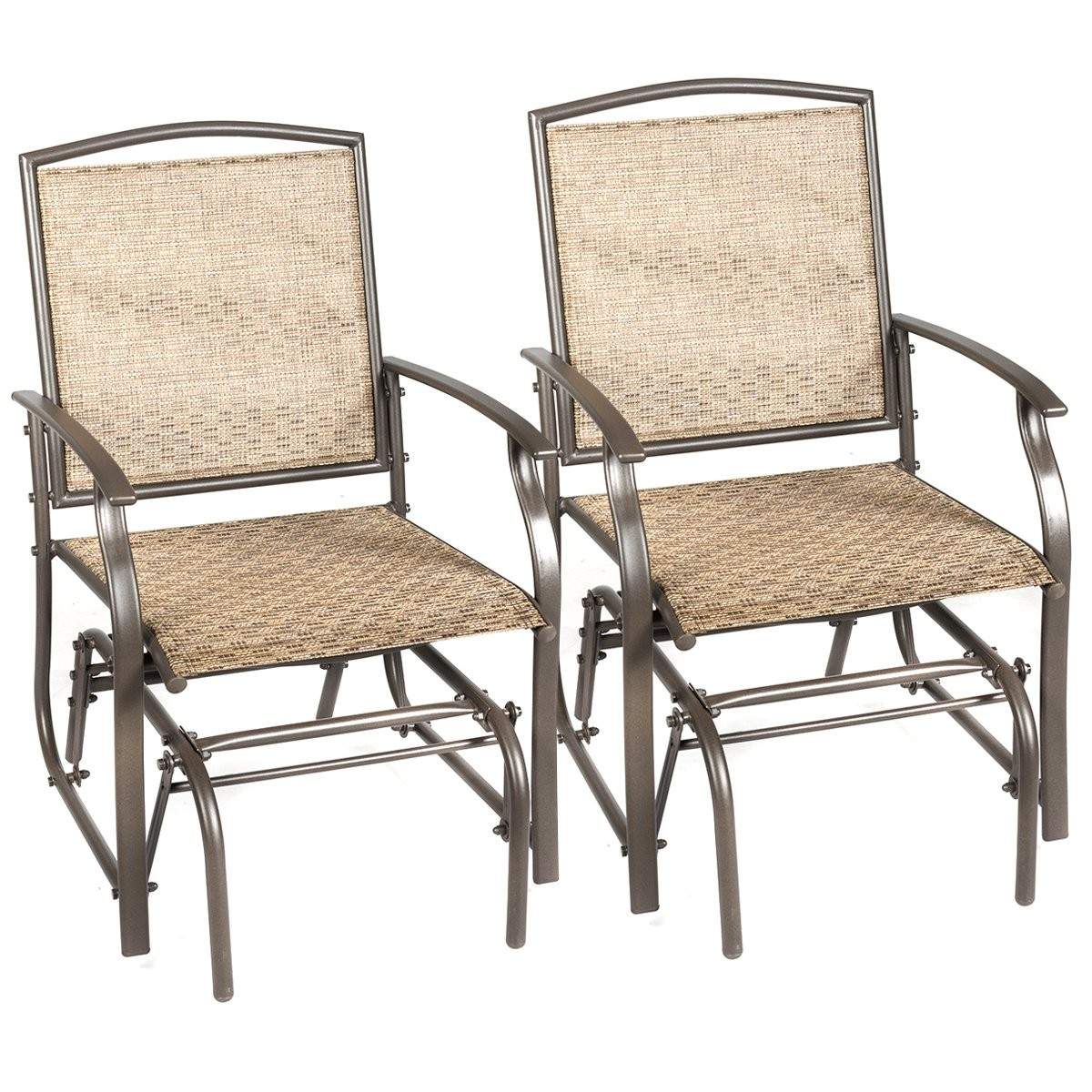 2 gyngestole havemøbler med metalstel 58 x 70 x 94 cm brun