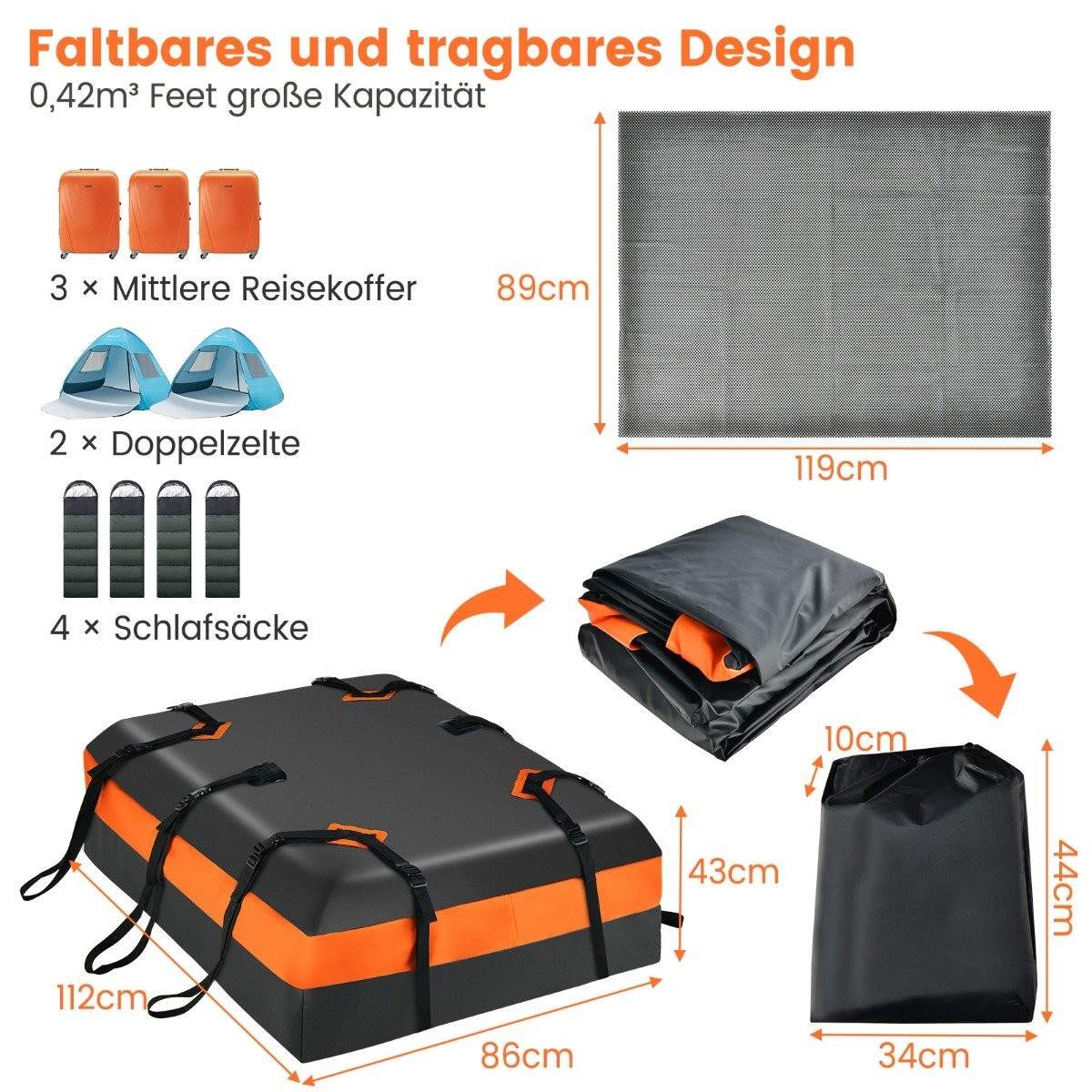 Takbagageväska för alla fordon Takbox med 450 L kapacitet | Elektronik - Tillbehör Mobil & Surfplatta - Mobiltillbehör - Mobilkablar - Tillbehör | Pryloteket