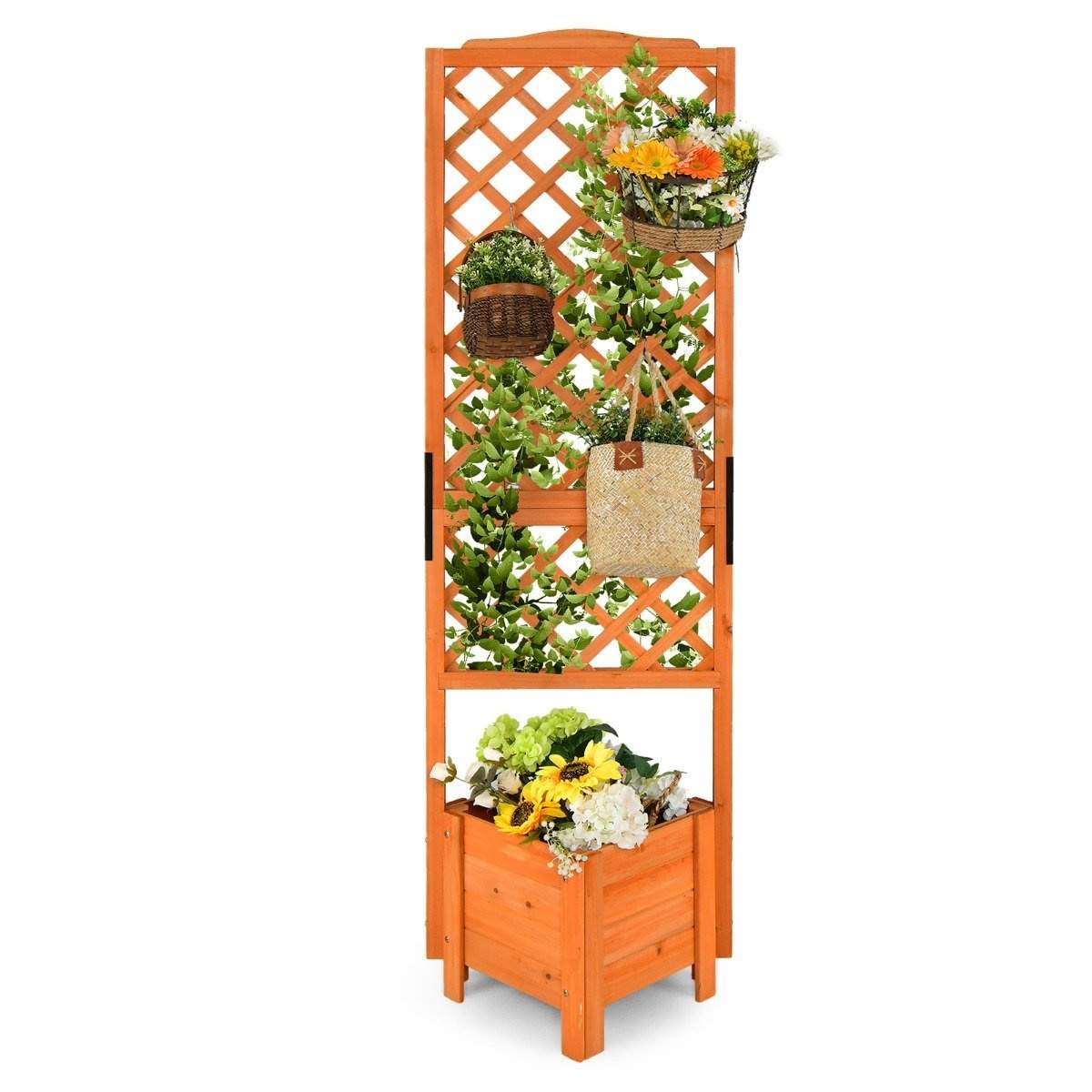 Kasvilaatikko 180 cm korkea puutarhasänky ristikkooranssilla