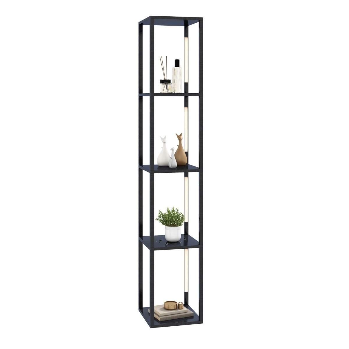 Gulvlampe Moderne Oplyst opbevaringshylde 29 x 29 x 163 cm Sort
