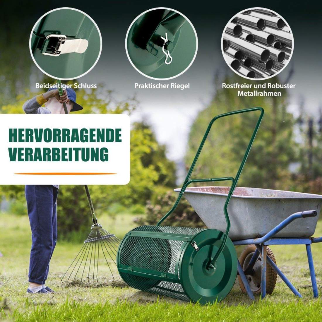 24"" lång kompostspridare Torvspridare med förbättrat U-format handtag | Hem & Hobby - Hem & Hushåll - Bygg | Pryloteket