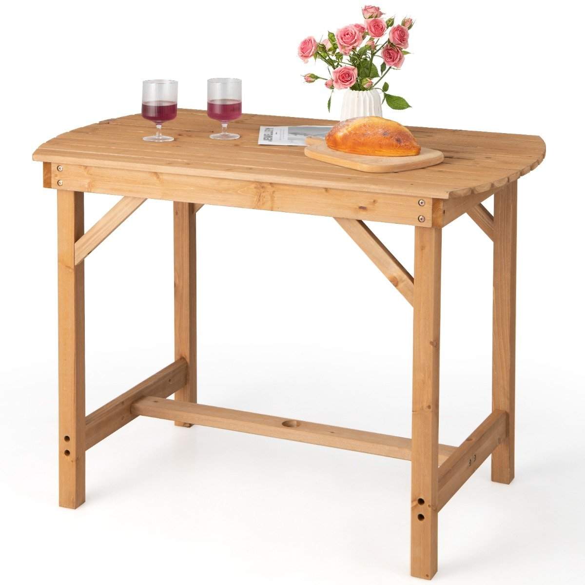 Bord lavet af grantræ terrasse spisebord 100 x 60,5 x 75 cm natur