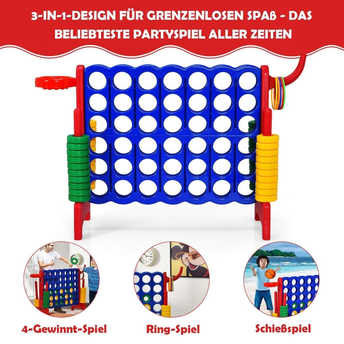 Stort 4-i-rad-jumbo 4-i-rad-set 84 x 33 x 79 cm blå + röd | Hälsa & Skönhet - Personvård - Vård & Rehabilitering - Hållning | Pryloteket