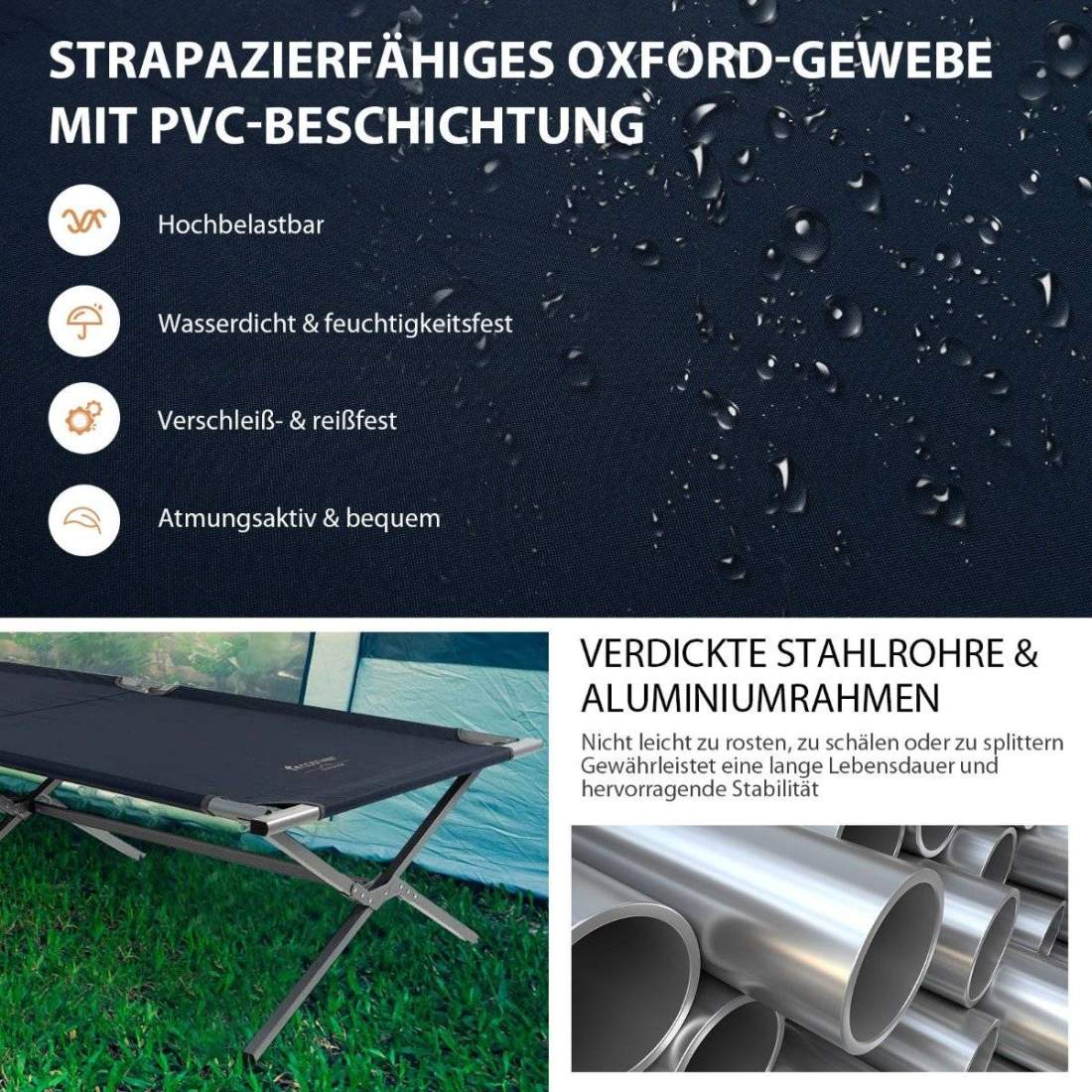 Hopfällbar tältsäng XXL 214,5 x 106 cm tältsäng med sidoficka | Elektronik - Kablar & Adaptrar - Adaptrar & Signalomvandlare - USB | Pryloteket