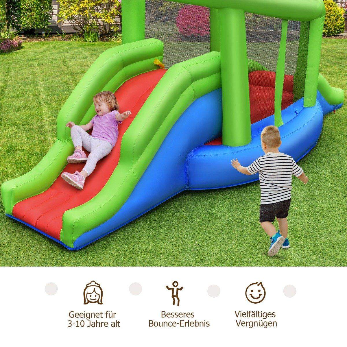 Uppblåsbar snigelhoppborg med 2 rutschkanor & basketkorg 410 x 190 x 197 cm | Leksaker & Spel - Leksaker - Bad- & Vattenlek - Uppblåsbart | Pryloteket
