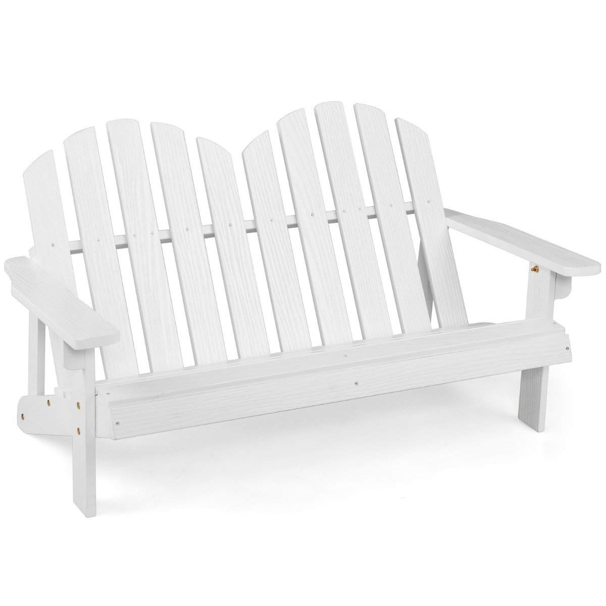 Adirondack stol til børn 2-personers Adirondack stol lavet af hvidt træ 99 x 51 x 56,5 cm