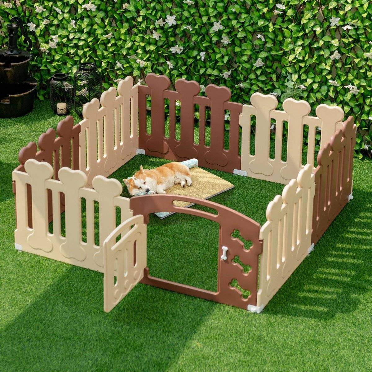 8-panels sällskapsdjur lekhage sällskapsdjur motion penna sällskapsdjur staket för husdjur upp till 35 cm höjd | Hem & Hobby - Husdjur | Pryloteket