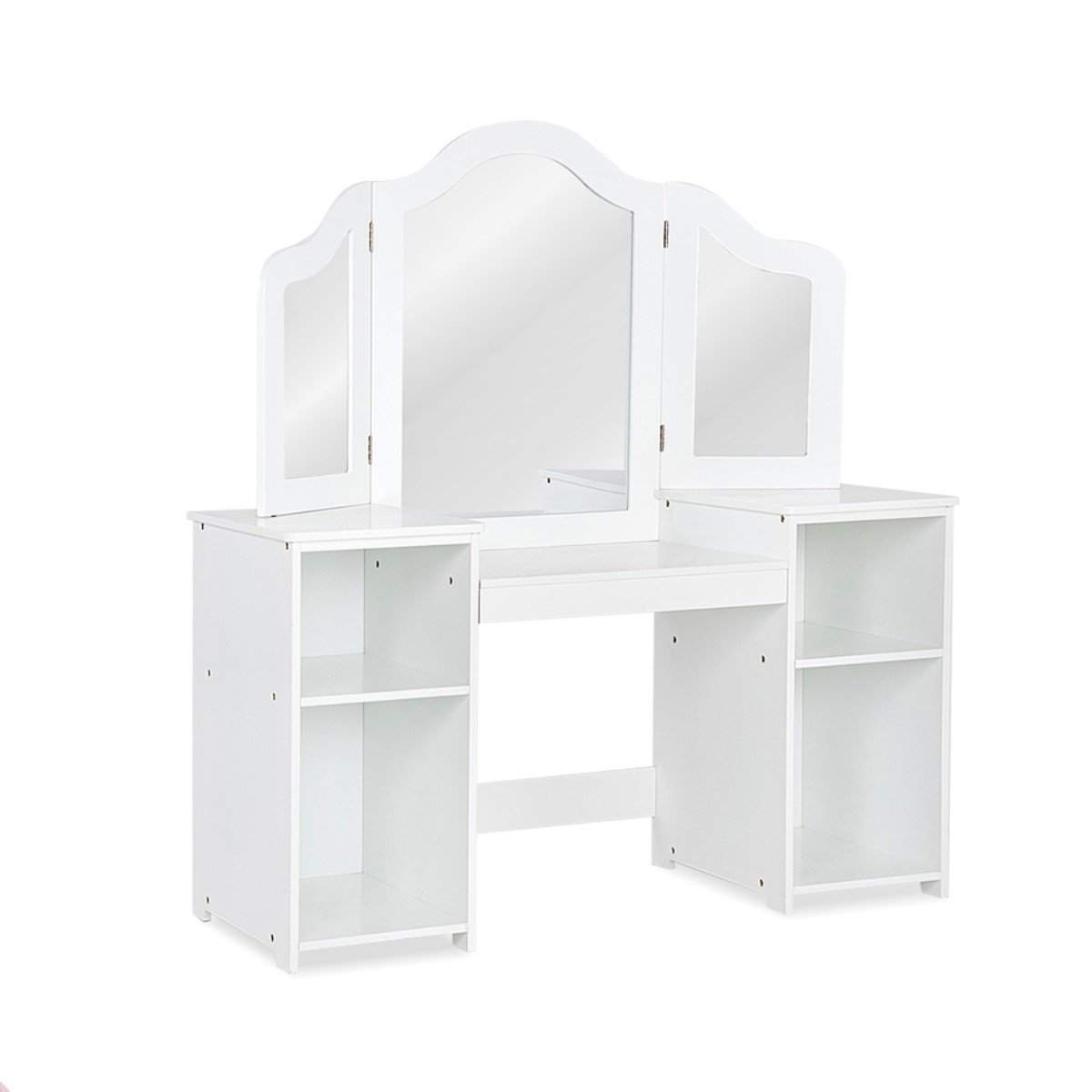 2 i 1 toiletbord til børn med spejl 107 × 40 × 117 cm hvid