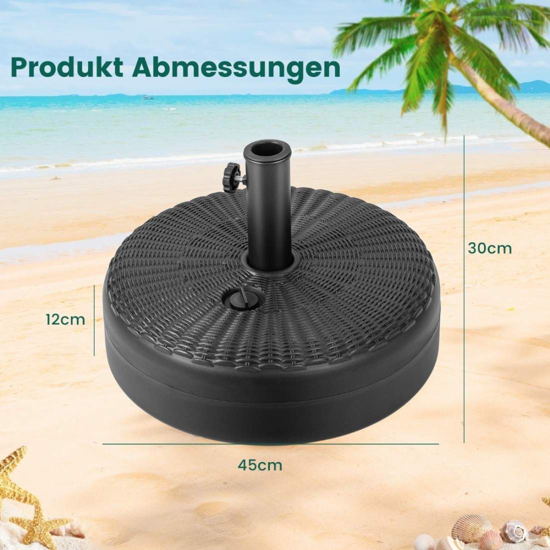 Fyllbart runt paraplyställ med 45 cm diameter för max 30 kg svart | Hem & Hobby - Hem & Hushåll - Förvaring & Organisering - Paraplyställ | Pryloteket