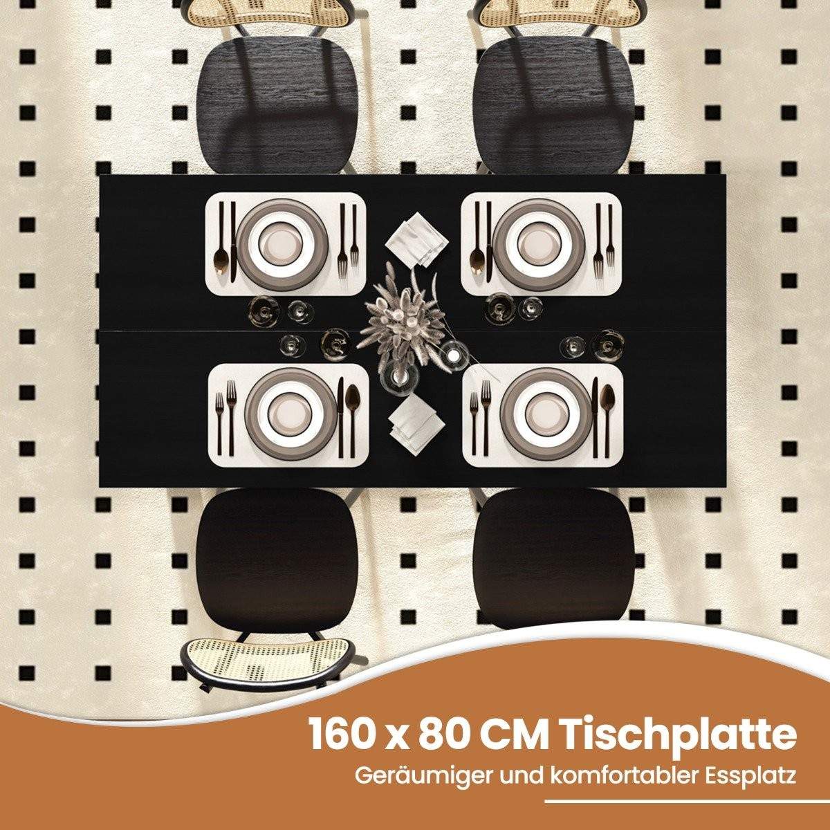 160 cm långt utdragbart matbord, modernt köksbord med plats för upp till 8 personer | Hem & Hobby - Hem & Hushåll - Kök | Pryloteket