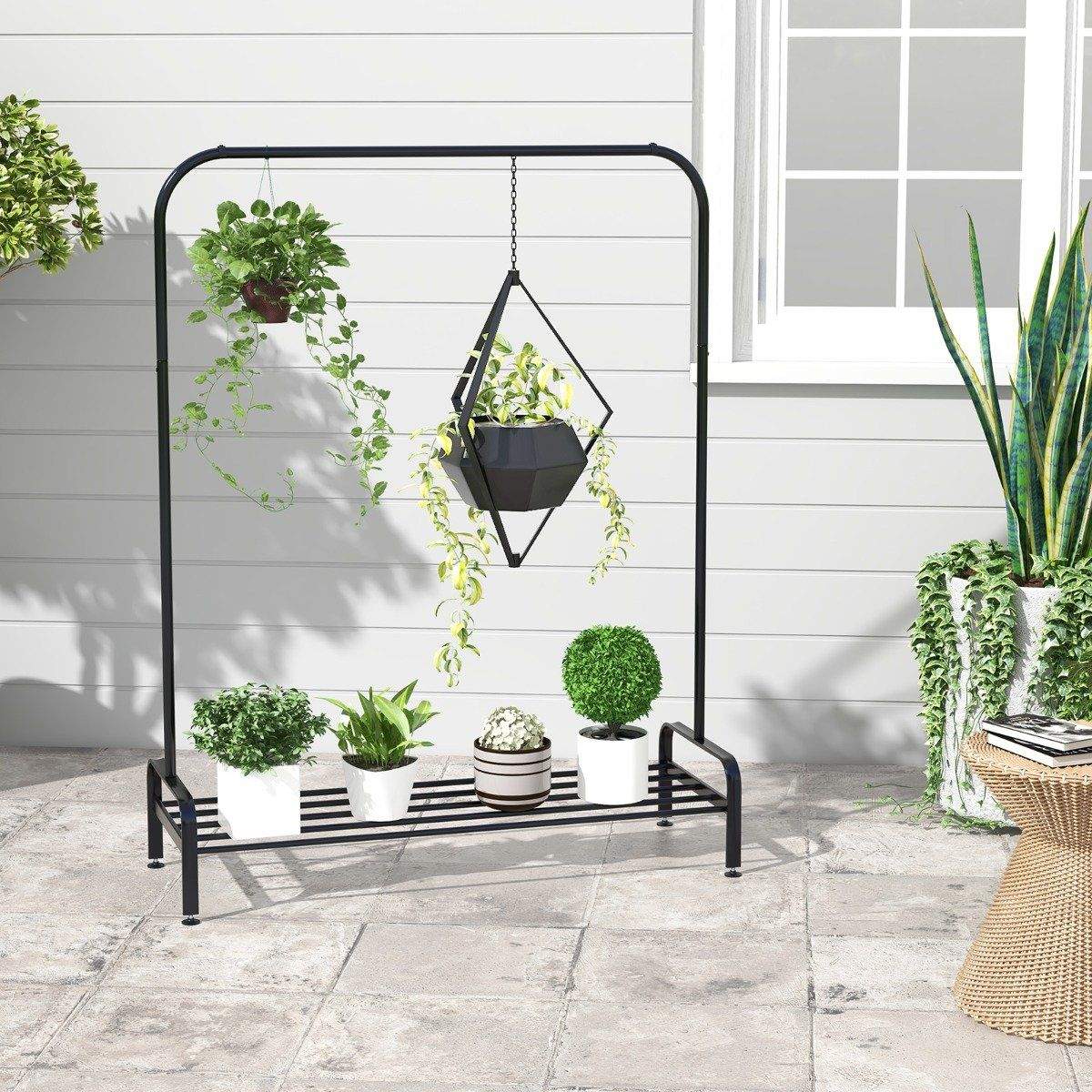 Klädställ med justerbara fötter & klädstång & förvaringsfack 112 x 42 x 145 cm svart | Elektronik - Tillbehör Mobil & Surfplatta - Mobiltillbehör - Mobilkablar - Tillbehör | Pryloteket
