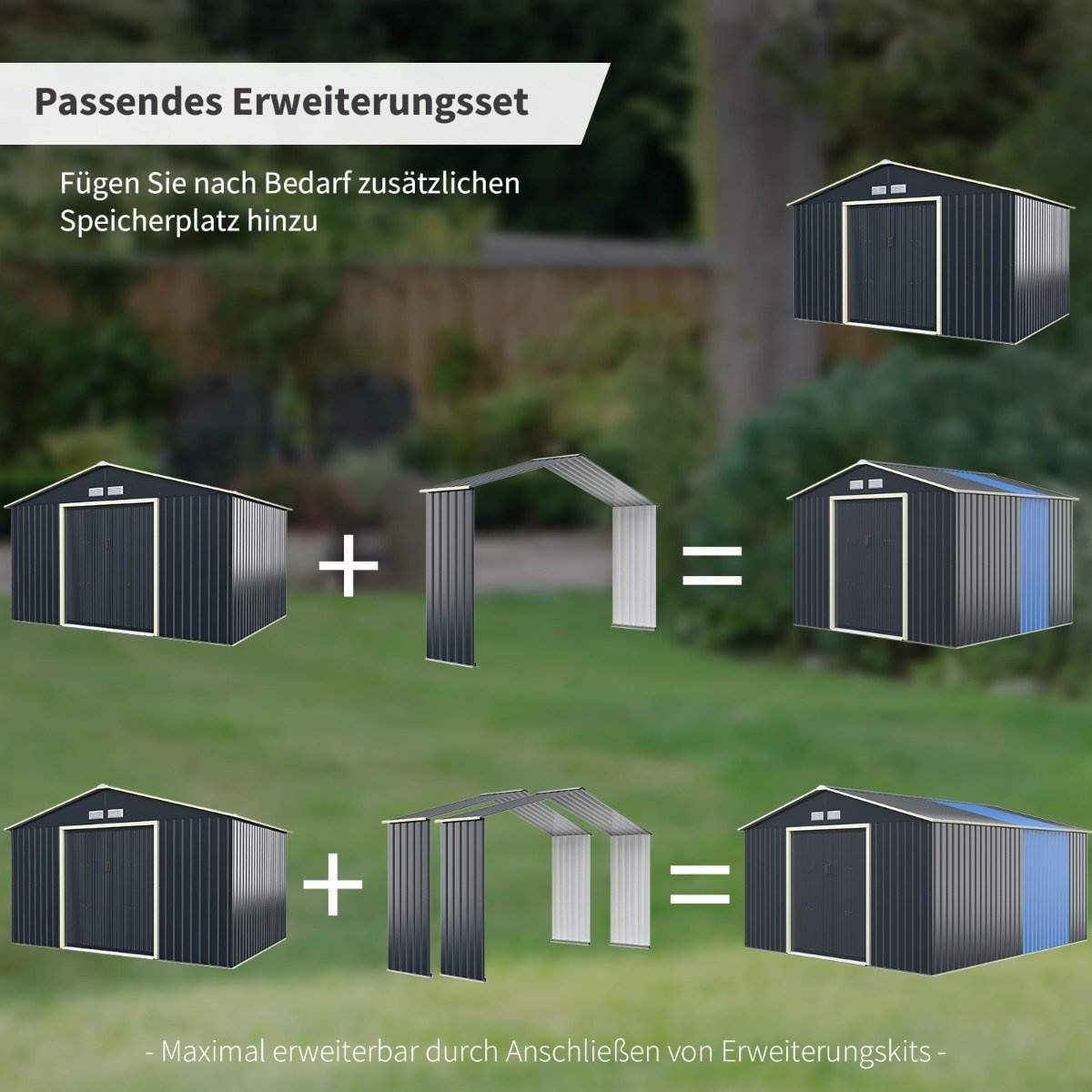 Værktøjsskurforlængelse metalværktøjsskurforlænger (kun til værktøjsskuret med varenr. 13248905)
