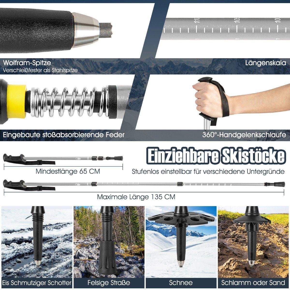 30'' snesko 4-i-1 off-road snestøvler til voksne teenagere og børn sølv