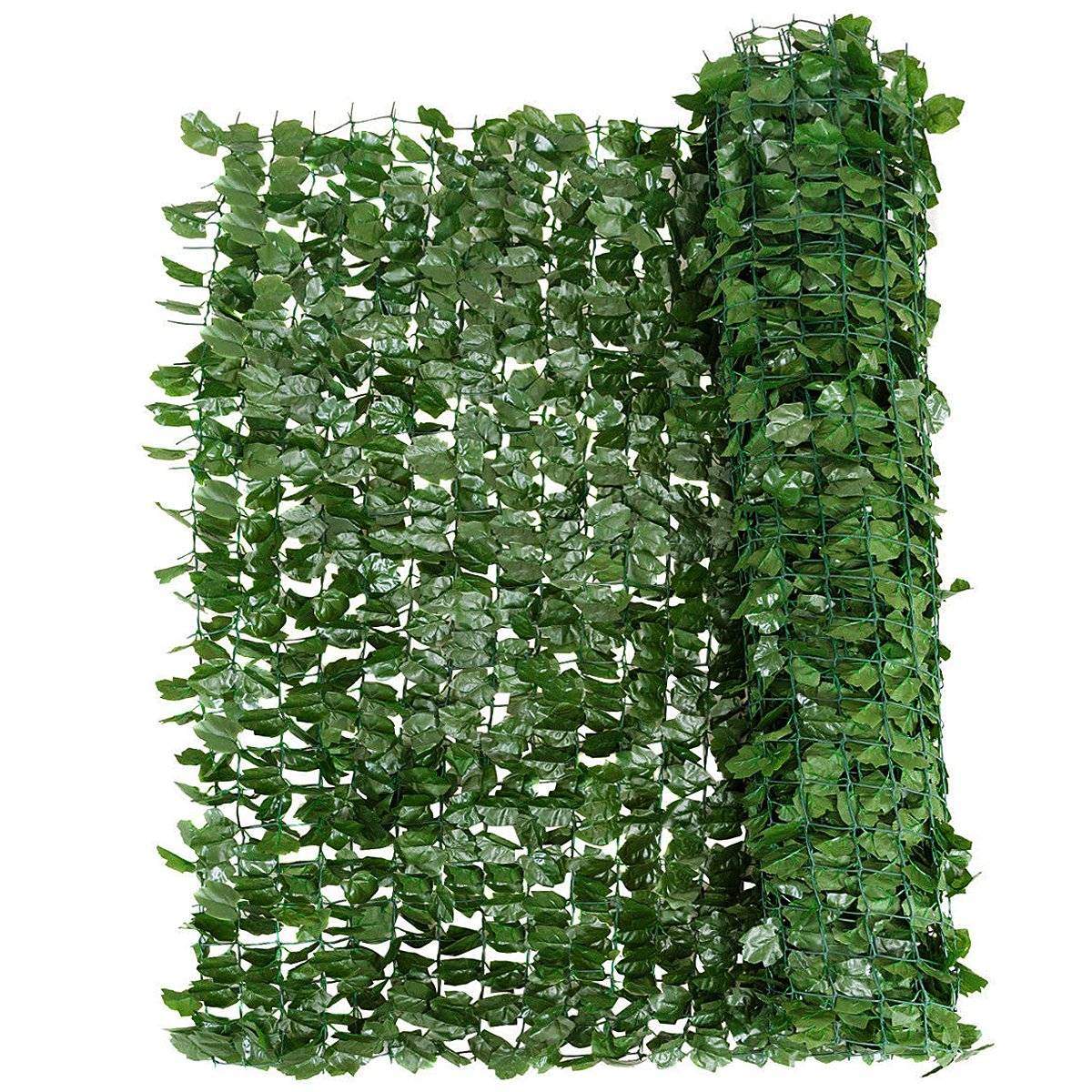 Kunstig vedbend have privatliv skærm balkon privat skærm blad look vindbeskyttelse 150 x 240 cm grøn